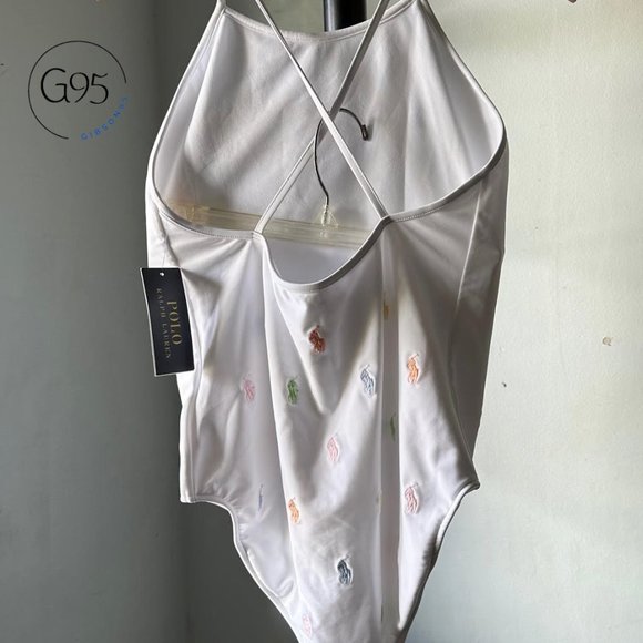 NWT Polo Ralph Lauren Big Girls Multi Color Polo Pony Embroidered SWIMSUIT - Picture 5 of 7